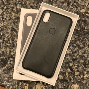 Brand new black leather Apple case